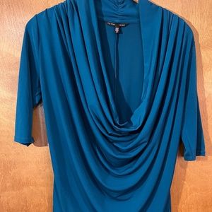 Victoria's Secret Deep Cowl neck 3/4 sleeve women's top, Jewel Teal color, S